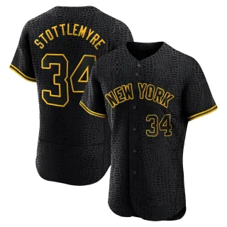 Men's Authentic Black Mel Stottlemyre New York Yankees Snake Skin City Jersey