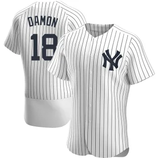 Men's Authentic White Johnny Damon New York Yankees Home Jersey