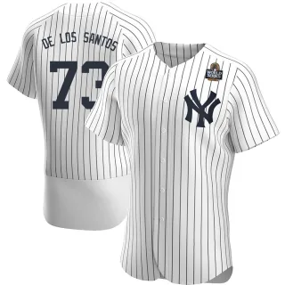 Men's Authentic White Yerry de los Santos New York Yankees Home 2024 World Series Jersey