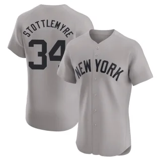 Men's Elite Gray Mel Stottlemyre New York Yankees Road Jersey