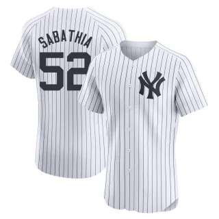 Men's Elite White CC Sabathia New York Yankees Home Jersey