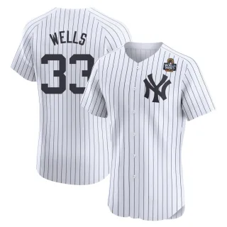 Men's Elite White David Wells New York Yankees Home 2024 World Series Jersey