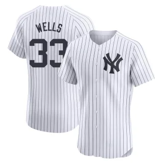 Men's Elite White David Wells New York Yankees Home Jersey