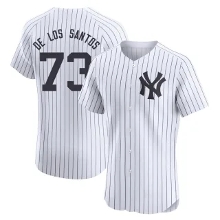 Men's Elite White Yerry de los Santos New York Yankees Home Jersey