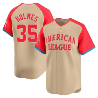 Men's Limited Cream Clay Holmes New York Yankees American League 2024 All-Star Game Jersey