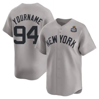 Men's Limited Gray Carlos Narvaez New York Yankees Away 2024 World Series Jersey