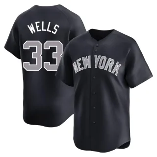 Men's Limited Navy David Wells New York Yankees Alternate Jersey