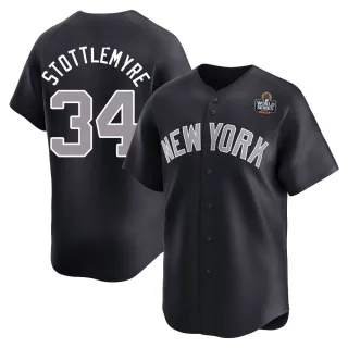 Men's Limited Navy Mel Stottlemyre New York Yankees Alternate 2024 World Series Jersey