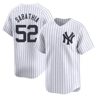 Men's Limited White CC Sabathia New York Yankees Yankee Home Jersey