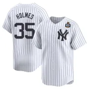 Men's Limited White Clay Holmes New York Yankees Yankee Home 2024 World Series Jersey