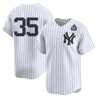 Men's Limited White Clay Holmes New York Yankees Yankee Home 2nd 2024 World Series Jersey