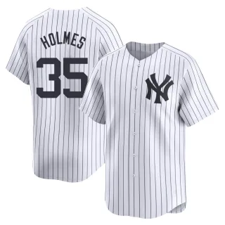 Men's Limited White Clay Holmes New York Yankees Yankee Home Jersey