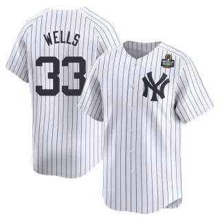 Men's Limited White David Wells New York Yankees Yankee Home 2024 World Series Jersey