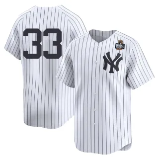 Men's Limited White David Wells New York Yankees Yankee Home 2nd 2024 World Series Jersey