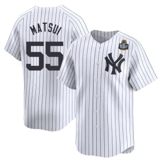 Men's Limited White Hideki Matsui New York Yankees Yankee Home 2024 World Series Jersey