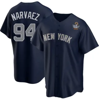 Men's Replica Navy Carlos Narvaez New York Yankees Alternate 2024 World Series Jersey