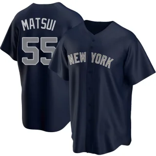 Men's Replica Navy Hideki Matsui New York Yankees Alternate Jersey