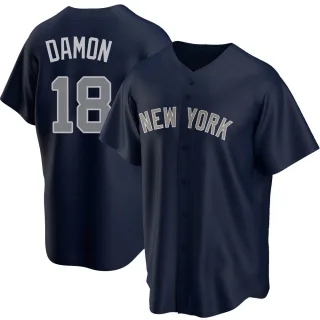 Men's Replica Navy Johnny Damon New York Yankees Alternate Jersey