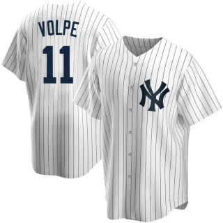 Men's Replica White Anthony Volpe New York Yankees Home Jersey