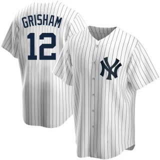 Men's Replica White Trent Grisham New York Yankees Home Jersey