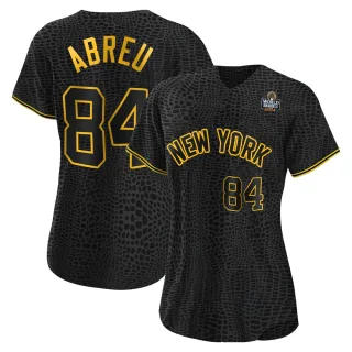 Women's Authentic Black Albert Abreu New York Yankees Snake Skin City 2024 World Series Jersey