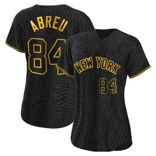 Women's Authentic Black Albert Abreu New York Yankees Snake Skin City Jersey