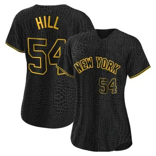 Women's Authentic Black Tim Hill New York Yankees Snake Skin City Jersey