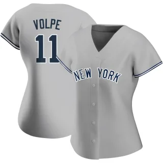 Women's Authentic Gray Anthony Volpe New York Yankees Road Name Jersey