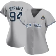 Women's Authentic Gray Carlos Narvaez New York Yankees Road Name 2024 World Series Jersey