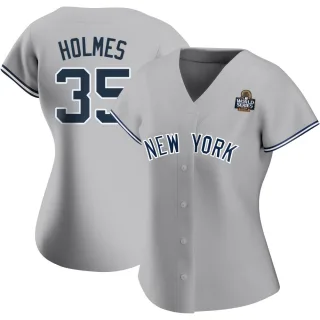 Women's Authentic Gray Clay Holmes New York Yankees Road Name 2024 World Series Jersey