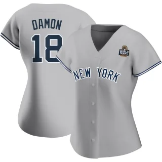 Women's Authentic Gray Johnny Damon New York Yankees Road Name 2024 World Series Jersey