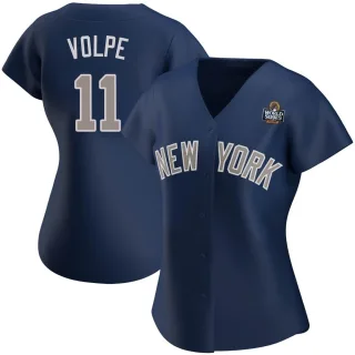 Women's Authentic Navy Anthony Volpe New York Yankees Alternate 2024 World Series Jersey