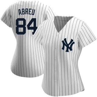 Women's Authentic White Albert Abreu New York Yankees Home Name Jersey