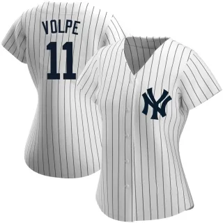 Women's Authentic White Anthony Volpe New York Yankees Home Name Jersey