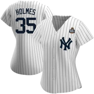 Women's Authentic White Clay Holmes New York Yankees Home Name 2024 World Series Jersey