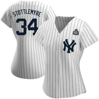 Women's Authentic White Mel Stottlemyre New York Yankees Home Name 2024 World Series Jersey