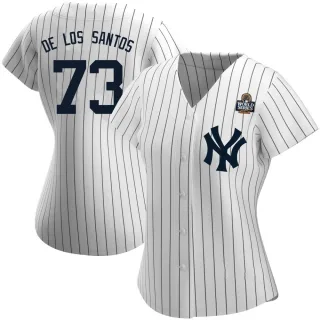 Women's Authentic White Yerry de los Santos New York Yankees Home Name 2024 World Series Jersey