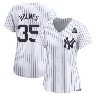 Women's Limited White Clay Holmes New York Yankees Yankee Home 2024 World Series Jersey