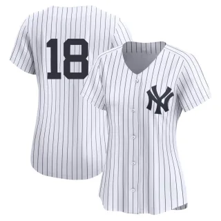 Women's Limited White Johnny Damon New York Yankees Yankee Home 2nd Jersey