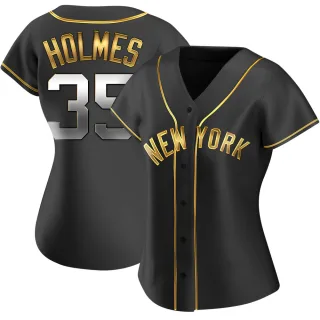 Women's Replica Black Golden Clay Holmes New York Yankees Alternate Jersey