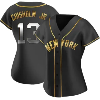 Women's Replica Black Golden Jazz Chisholm Jr. New York Yankees Alternate Jersey