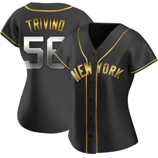 Women's Replica Black Golden Lou Trivino New York Yankees Alternate Jersey