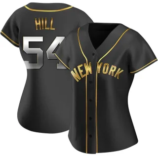 Women's Replica Black Golden Tim Hill New York Yankees Alternate Jersey