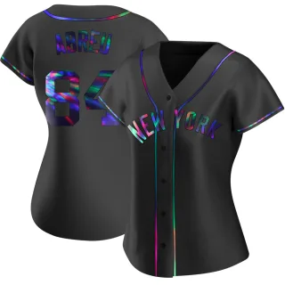 Women's Replica Black Holographic Albert Abreu New York Yankees Alternate Jersey