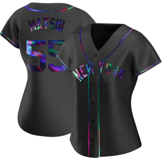 Women's Replica Black Holographic Hideki Matsui New York Yankees Alternate Jersey