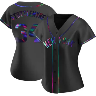 Women's Replica Black Holographic Mel Stottlemyre New York Yankees Alternate Jersey