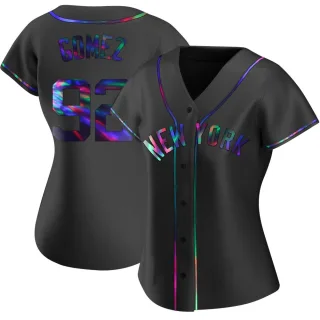 Women's Replica Black Holographic Yoendrys Gomez New York Yankees Alternate Jersey