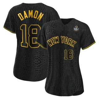 Women's Replica Black Johnny Damon New York Yankees Snake Skin City 2024 World Series Jersey