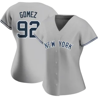 Women's Replica Gray Yoendrys Gomez New York Yankees Road Name Jersey