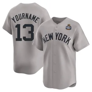 Youth Limited Gray Jazz Chisholm Jr. New York Yankees Away 2024 World Series Jersey